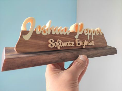 Custom desk name plates