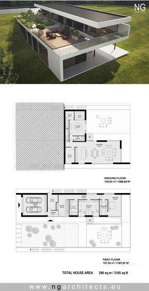 Dröm Hus Planer, Modern Villa Design, Architectural Design House Plans, Architect Design House, Container House Plans, Plans Modern, Modern House Plan, Container House Design, Village House Design