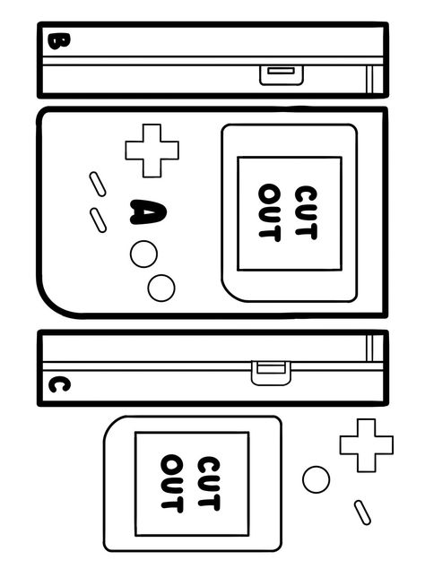 Kirby Gameboy, Phone Craft, Hello Kitty Printables, Phone Template, Hello Kitty Tattoos, Homeschool Crafts, Hello Kitty Crafts, Paper Toys Template, Pinterest Diy Crafts