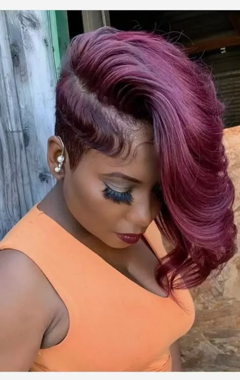 Hairstyles With Weave, Short Weave Hairstyles, Cute Bob Hairstyles, Black Hair Short Cuts, Shaved Side Hairstyles, Quick Weave Hairstyles, Short Sassy Hair, Side Hairstyles, Mohawk Hairstyles