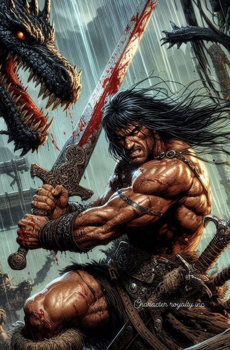 Barbarian Reference, Barbarian Knight, Conan The Barbarian Art, Barbarian Rpg, Conan The Barbarian Comic, Barbarian Art, Geek Movies, Marvel Heroines, Comic Book Artwork