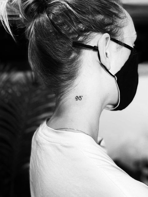 Birth Year Tattoo Behind Ear, Birth Year Behind Ear Tattoo, Birth Year Tattoo, Old English Tattoo, Year Tattoo, Number Tattoos, Small Tats, Tattoo Board, English Font