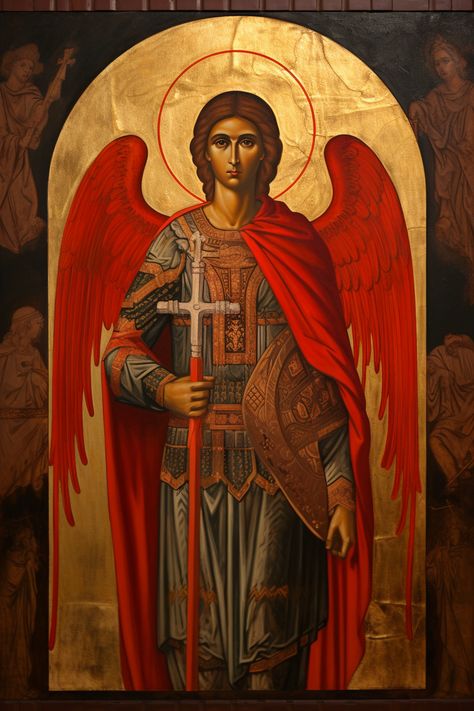 Orthodox Saints Icons, Dark Biblical Art, Jesus Lamb Of God, Saint Michael Angel, Catholic Iconography, Archangel Azrael, Guardian Angel Pictures, Orthodox Saints, Catholic Icons