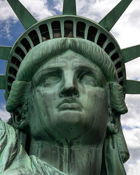 Matthew Pugliese on Instagram: “The face of Liberty | @statueellisfdn • • • •…” Statue Of Liberty Face, Statue Of Liberty Drawing, New York City Images, Nyc Landmarks, Gustave Eiffel, Arizona Photography, New York Print, Photography New York, New York Harbor