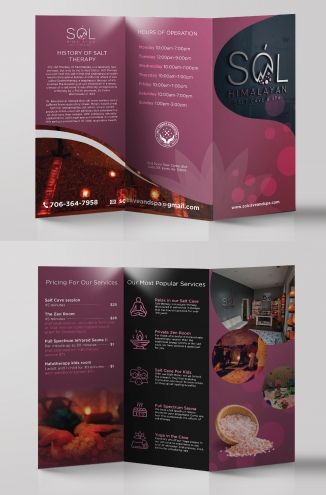 Unique Brochure Design, Spa Brochure, Unique Brochures, Ads Creative Advertising Ideas, Trifold Brochure Design, Kids Logo Design, Flyer Mockup, Simple Background Images, Graphic Design Tips