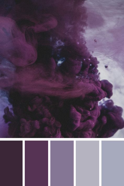 Rich, moody purples cascade into soft greys, creating an ethereal, cloud-like formation that enhances the purple and grey color palette with its mysterious, dream-like quality. Ethereal Color Palette, Purple Color Pallet, Color Scheme Generator, Greyish Purple, Purple Color Palette, Purple Palette, Purple Color Schemes, Purple Color Palettes, Palette Design