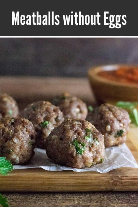 Meatballs without Eggs. Meatball Recipe No Egg, Meatball Recipes Egg Free, Eggless Meatball Recipes, No Egg Turkey Meatballs, Eggless Meals, Homemade Meatballs No Egg, Homemade Meatballs Without Egg, Meatball Recipes Without Eggs, Chicken Meatballs Without Eggs