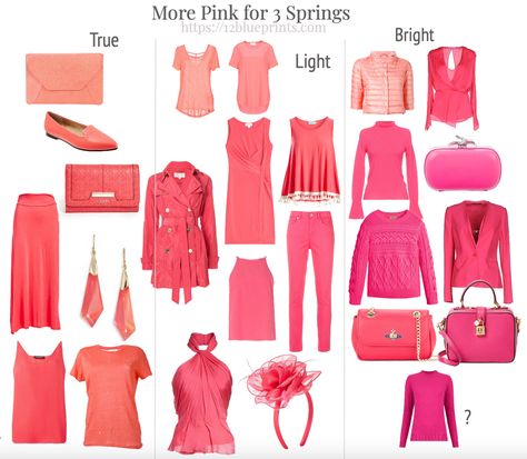 True Spring Outfits, Bright Spring Outfits, Paintbox Spring, Hoc Spring, True Spring Color Palette, Warm Spring Color Palette, 12 Blueprints, Light Spring Color Palette, True Spring Colors