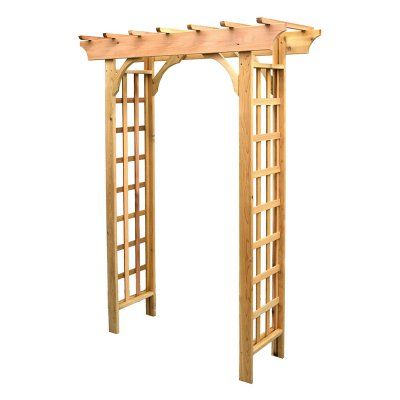 Phat Tommy 6.83 ft. Vine Leaf Arbor - 677-VINELEAF.ARBOR Cedar Arbor, New England Arbors, Wood Arbor, Wooden Arbor, Cypress Gardens, Cedar Pergola, Cheap Pergola, Pergola Garden, Pergola Design