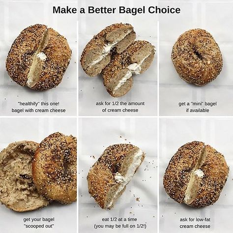 If You Grab a Bagel, Keep These Calorie-Saving Tips in Mind Bagel Calories, Bagel With Cream Cheese, Rachel Paul, Mini Bagels, Best Bagels, Better Diet, Bagel Cream Cheese, Healthy Vegan Desserts, Piece Of Advice