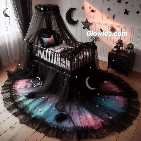 Monique Lula, Gothic Baby, Dream Bedroom Inspiration, Goth Baby, Baby Room Themes, Moon Nursery, Nursery Room Design, Dark Home Decor, Baby Room Inspiration