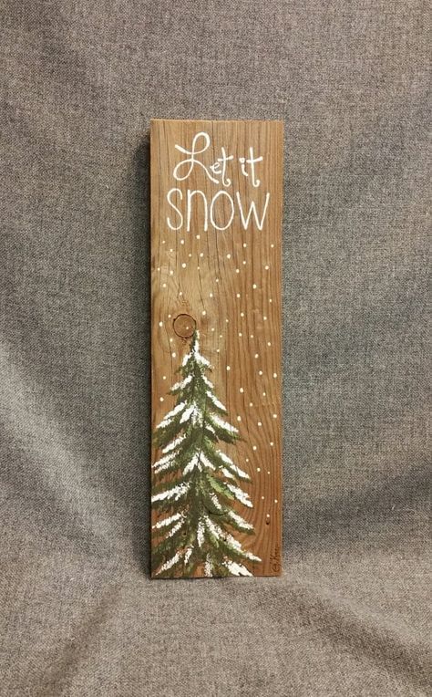 Painted Christmas Decorations, Pallet Christmas Tree, Snow Falls, Pallet Christmas, Wood Pallet Art, Selling Handmade Items, Hand Painted Christmas, Christmas Tree Painting, Christmas Signs Wood