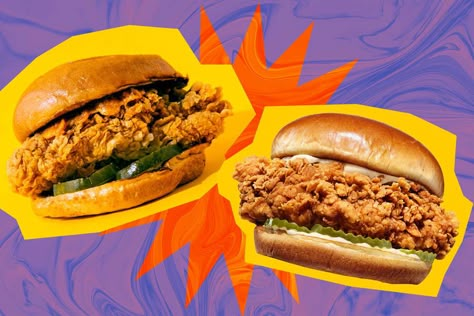 Choose your fighter. Kfc Chicken Sandwich, Food Design Ideas, Choose Your Fighter, Chicken Sandwich Popeyes, Popeyes Spicy Chicken Sandwich Recipe, Copycat Popeyes Spicy Chicken Sandwich, Chicken Tenders Popeyes, Chicken Burger, Popeyes Fried Chicken