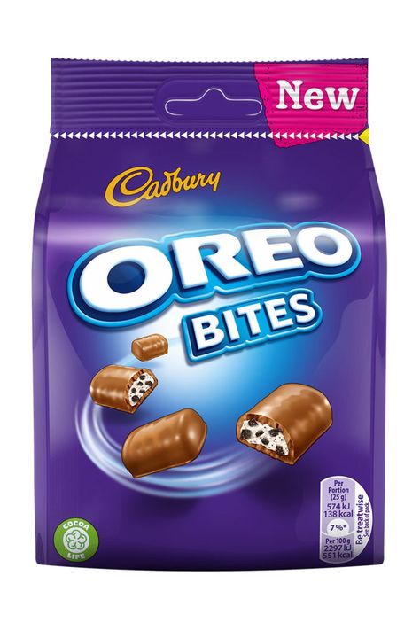 Oreo Bites, Chocolate Candy Brands, Chocolate Packaging Design, Oreo Flavors, Sandwich Bar, Dairy Milk Chocolate, Cadbury Chocolate, Junk Food Snacks, Grocery Foods