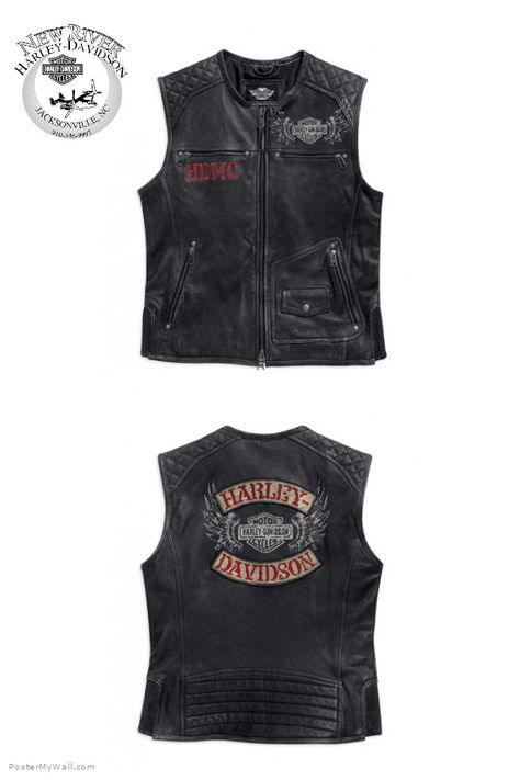 Harley-Davidson vest Men's apparel Mens Leather Waistcoat, Harley Davidson Store, Harley Davidson Vest, Harley Davidson Leather Jackets, Harley Davidson Merchandise, Biker Wear, Mens Vest Fashion, Leather Waistcoat, Harley Davidson Jacket