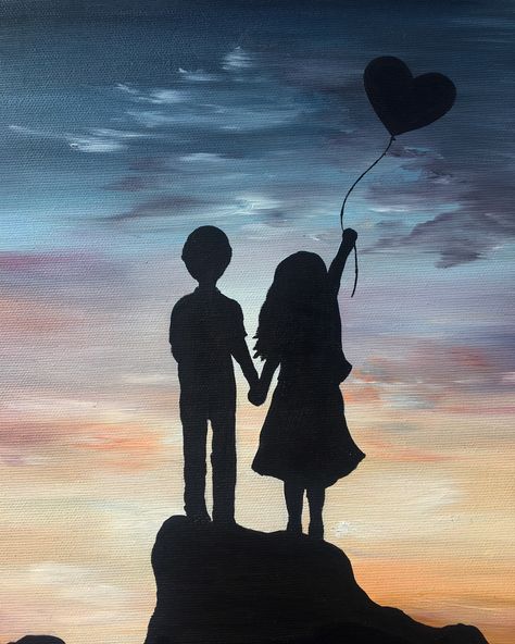 Canvas Painting Quotes, Shadow Painting, Silhouette Painting, Love Animation Wallpaper, Small Canvas Art, Nature Art Painting, Diy Canvas Art Painting, Amazing Art Painting, Silhouette Art