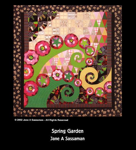 Jane Sassaman Quilt Gallery Jane Sassaman, Art Quilt, Machine Applique, Studio Art, Spring Garden, Art Quilts, Art Studios, Quilting Designs, Art History