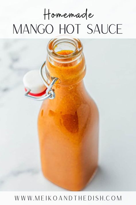 Mango Hot Sauce, Mango Habanero Hot Sauce, Habanero Hot Sauce Recipe, Taco Sauce Recipes, Hot Sauce Recipe, Homemade Hot Sauce, Habanero Hot Sauce, Hot Sauce Recipes, Hot Sauces