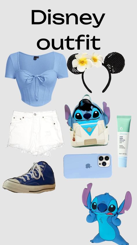 #disney #stitch #outfitaesthetic Stitch Disney Outfit Ideas, Princess Themed Outfits Disney Inspired, Stitch Disney Bound, Disney Bound Outfits Casual, Disney Trip Outfits, Disney Fits, Disney College, Disney Themed Outfits, Disney College Program