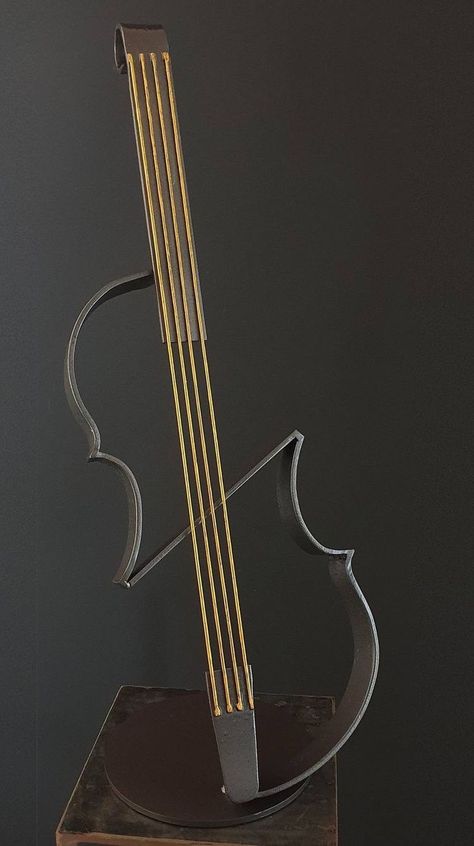 Bird Carving Patterns, Art Deco Minimalism, Music Sculpture, Fiddle Music, Violin Design, Art Guitar, Minimalism Art, Trophy Design, Sculpture Metal