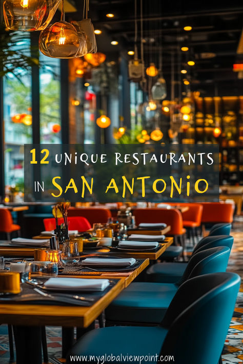 Trendy San Antonio restaurant with modern decor and vibrant lighting, offering a cozy and upscale dining experience. Romantic Restaurant San Antonio, Cool Restaurants, San Antonio Restaurants, San Antonio Food, Fancy Restaurants, Cool Places, The Alamo, Cool Restaurant, Romantic Restaurant