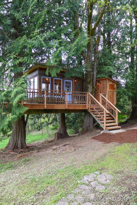 Shera Art, Beautiful Tree Houses, Tree House Plans, Tree House Diy, Cool Tree Houses, Tree House Designs, Have Inspiration, Village House Design, Tiny House Cabin