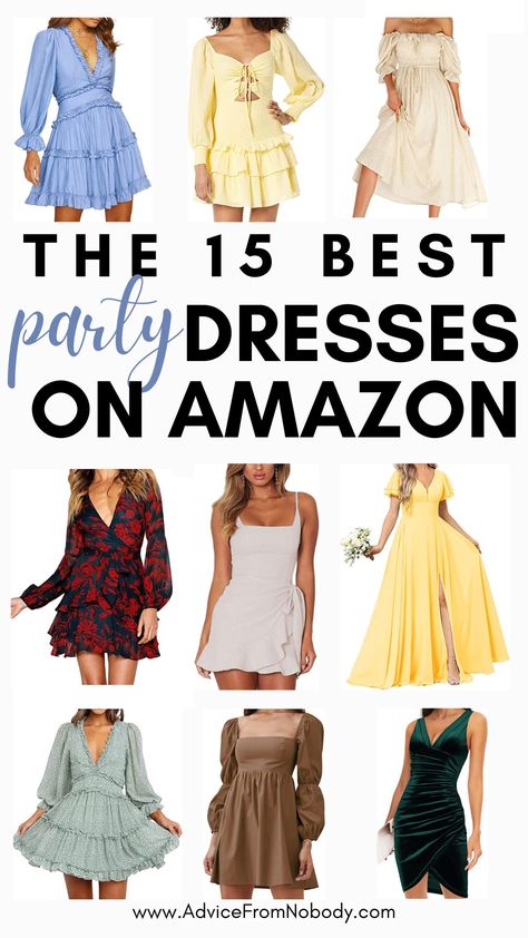 The 15 Best Dresses On Amazon for Your Christmas Party—All Under $100 Dresses From Amazon, Spring Party Dresses, Dresses On Amazon, Best Party Dresses, Cheap Party Dresses, Spring Outfits Dresses, Cute Dresses For Party, Bridal Shower Outfit, Best Summer Dresses