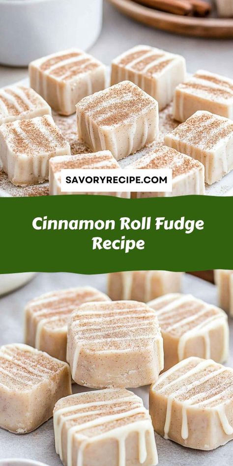 Satisfy your sweet cravings this holiday season with our delicious Cinnamon Roll Fudge Recipe. This unique twist on traditional Christmas Desserts blends warm cinnamon and creamy fudge for a delightful treat. Perfect for gifting or enjoying at festive gatherings, it’s bound to impress everyone at your holiday table! Cinnamon Fudge, Feast Ideas, Creamy Fudge, Homemade Fudge Recipes, White Chocolate Fudge, Simple Baking, Savory Recipe, Christmas Feast, Dessert Spread