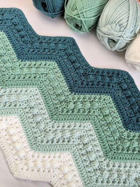 CROCHET PATTERNS & TUTORIALS | My nephew asked me to make a blanket for his girlfriend's son in shades of green | Facebook Green Crochet Blanket, Double Crochet Baby Blanket, Make A Blanket, Green Baby Blanket, Green Blanket, Baby Announcement Photos, Crochet Blanket Designs, Green I, Crochet Bebe