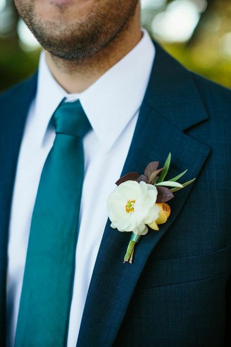 Ruthie and Tyler at #ChappelLodge. #weddings #austin #austinweddings #gypsyweddings #brides #gypsylove #gypsyfloral  #florals Blue Suit Teal Tie, Dark Teal And Navy Wedding, Navy Suit Teal Tie, Teal Wedding Suit, Teal Groomsmen Attire, Teal And Navy Wedding, Teal Groomsmen, Teal Wedding Flowers, Fall Boutonniere