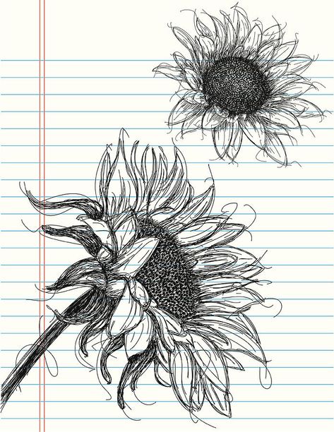 Sunflowers Drawing, Sunflower Sketches, Sunflower Art Print, Sunflower Drawing, Sunflower Tattoos, Flower Sketches, Sunflower Tattoo, Sunflower Art, Doodle Art Designs