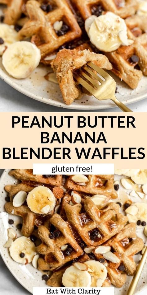 Banana Oatmeal Waffles, Blender Waffles, Peanut Butter Waffles, Oatmeal Waffles, Waffles Breakfast, Quick And Healthy Breakfast, Real Food Dietitians, Waffle Iron Recipes, Banana Waffles