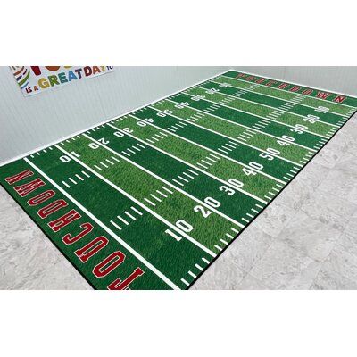 Basement Rug, Football Rooms, Football Rug, Recreation Room, Classroom Rug, Football Themes, Sports Room, Rug Green, Football Field