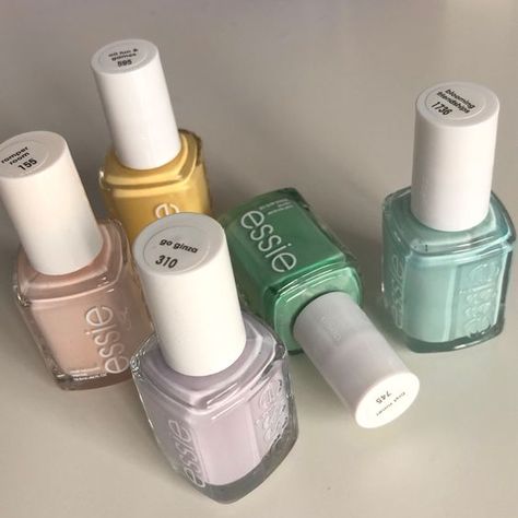 pastel nail polish collection aesthetic#Nail #nailcolor #nailpolish Essie Nail Polish Aesthetic, Nail Polish Bottles Aesthetic, Nail Polish Collection Aesthetic, Nail Polish Aesthetic, Light Nail Polish, Collection Aesthetic, Nail Polish Gift, Nail Polish Bottle, Aesthetic Nail