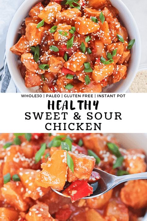 Healthy Sweet And Sour Chicken, Whole30 Easy, Takeout Recipes, Whole30 Dinner, Paleo Foods, Sweet And Sour Chicken, Whole30 Dinners, Scratch Recipes, Sweet N Sour Chicken