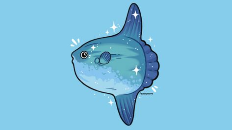 Cute Ocean Creatures Drawing, Ocean Sunfish, Underwater Theme, Sea Life Art, Background Drawing, Trippy Art, Weird Animals, Fish Art, Life Art