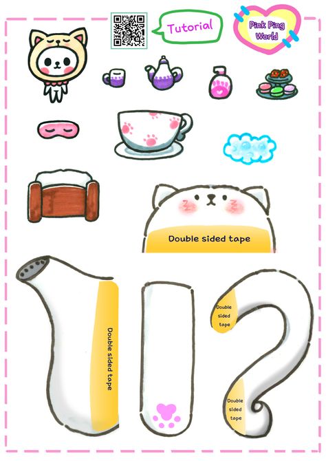 Cat Teapot Squishy Book DIY Printables - pinkpingdoll's Ko-fi Shop - Ko-fi ❤️ Where creators get support from fans through donations, memberships, shop sales and more! The original 'Buy Me a Coffee' Page. Squishy Book, Paper Doll Cat Mandarin Jam, 3d Paper Boba Tea Template, Pusheen Paper Crafts, My Melody Squishy Book, Cat Doll House Printable, Tikki Y Plagg, Paper Doll Printable Templates, Word Cat