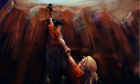 Percy and Annabeth in the Tartarus Nico Trying to Help Them Up Percy Jackson Fanart, Percy Jackson Wallpaper, Mark Of Athena, Zio Rick, Percy And Annabeth, Pjo Hoo, Percy Jackson Quotes, Percy Jackson Fan Art, Percy Jackson Characters