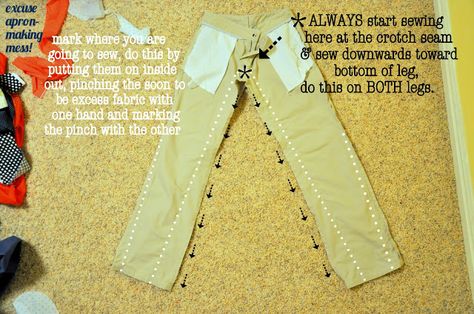 C: Tailoring your trousers! Altering Pants, Clothes Alterations, Diy Pants, Sewing Pants, Sewing Alterations, Trendy Sewing, Sewing Aprons, Altering Clothes, Jeans Diy