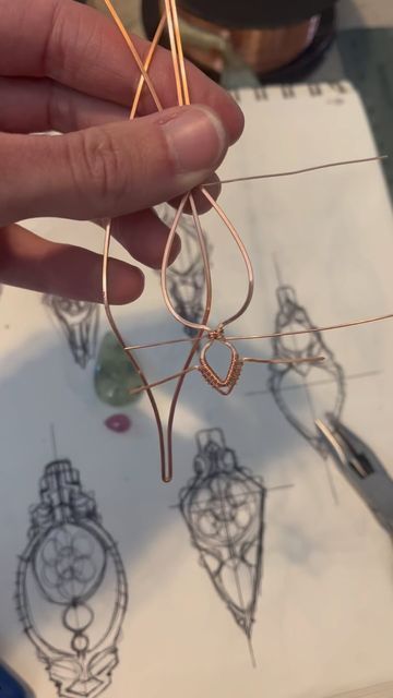 WILD EYE ALCHEMY | Wire Wraps on Instagram: "Work in progress action on this Prehnite and Pink Sapphire pendant for my next collection. Keep an eye out for the sneak peek of the collection tomorrow! . . . #wirewrapsofig #wirewrapping #wirewrappedjewelry #headywirewrap #wirejewelry #workinprogressart #wipart #wipjewelry #wipwirewrap #artprocess #createeveryday #createarteveryday #artinprogress #ooakjewelry #artisanjewelry #handmadejewelry #handmadependant #crystaljewelry #bohostylejewelry #elvenj Heady Wire Wrap, Heady Wire Wrap Tutorial, Gold Freeform Wire-wrapped Jewelry, Luxury Wire Wrapped Pendant Jewelry, Wire Wrap Faceted Gem, Artisan Gold Wire Wrapped Crystal Necklace, Wire Wrapped Fox Pendant, Pink Sapphire Pendant, Wild Eyes