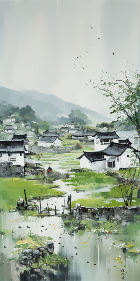 Landscapes Watercolor, Chibi Wallpaper, Japanese Watercolor, Beautiful Wallpaper, China Art, Anime Scenery Wallpaper, Art Background, Scenery Wallpaper, Watercolor Landscape