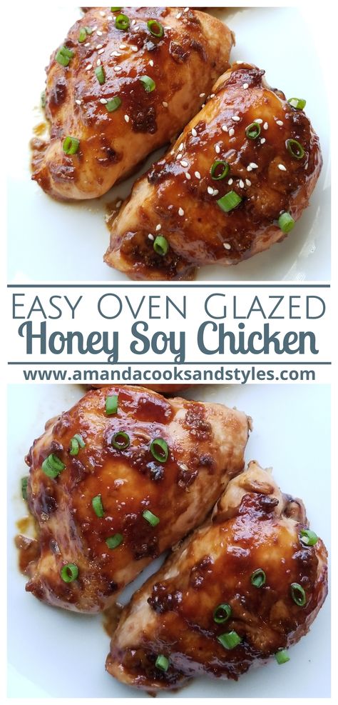 Honey Glazed Chicken Breast, Honey Soy Baked Chicken, Honey Soy Sauce Chicken, Honey Soy Chicken Thighs, Baked Honey Garlic Chicken, Chicken Breast Oven Recipes, Honey Baked Chicken, Chicken Breast Oven, Honey Chicken Recipe