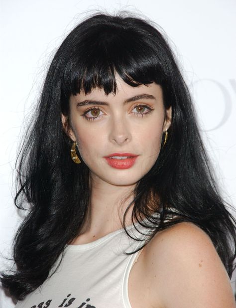 Krysten Ritter at the 2009 Los Angeles premiere of 'Whip It.' (Photo: PR Photos) With And Without Bangs, Styling Long Hair, Fine Hair Bangs, Best Easy Hairstyles, How To Have Style, Wedding Guest Makeup, Celebrity Hairstylist, Krysten Ritter, Celebrity Hair Stylist