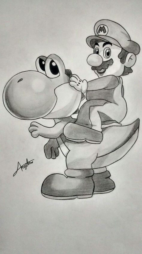 Mario Brothers Drawings, Super Mario Drawing Pencil, Mario Drawing Pencil, Super Mario Characters Drawing, Mario Drawing Sketch, Super Mario Drawing Easy, Super Mario Drawings, Mario Drawing Ideas, Super Mario Sketch