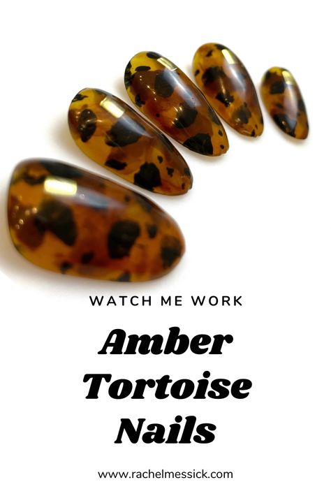 Tortie Nails Tutorial, How To Do Tortoise Shell Nails, Tortoise Nails Tutorial, Tortoise Shell Nails Tutorial, Tortoise Nail Art, Tortie Nails, Tortishell Nails Design, Shell Nail Art, Tortoise Nails