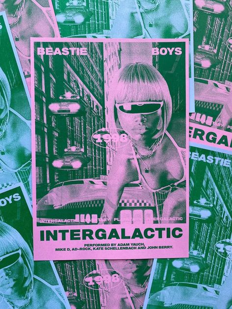 Risograph Poster, Me Poster, Zine Design, Riso Print, Risograph Print, Ziggy Stardust, Design Posters, Music Posters, Beastie Boys