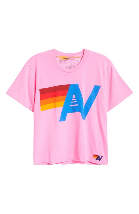 Aviator Nation Logo Boyfriend Tee | Nordstrom Aviator Nation Boyfriend Tee, Cute Clothes Preppy, Preppy Things To Buy, Preppy Summer Clothes, Aviator Nation Outfit, Cute Preppy Clothes, Avatar Nation, Preppy T Shirts, Preppy Items