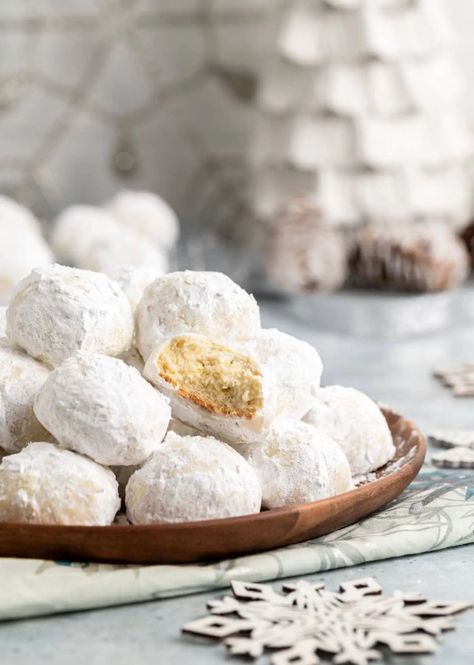 Classic Snowball Cookies, Nora Cooks, Vegan Christmas Cookies, Snowball Cookie Recipe, Russian Tea Cake, Mexican Wedding Cookies, Vegan Christmas Recipes, Snowball Cookies, Traditional Family