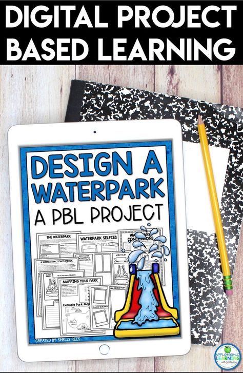 Project based learning is fun for elementary kids in 3rd grade, 4th grade, 5th grade, and middle school with this Design a Waterpark DIGITAL project! Includes fun math and writing activities that make learning appealing for students. Perfect for distance learning in the elementary classroom. Assign through Google Classroom. #projectbasedlearning #distancelearning Fourth Grade Projects, 4th Grade Summer Activities, 4th Grade Projects Ideas, 3rd Grade Gifted And Talented Projects, 4th Grade Math Projects, Pbl Projects Middle School, 2nd Grade Gifted And Talented Activities, Gifted And Talented Activities Middle School, Math Enrichment Middle School