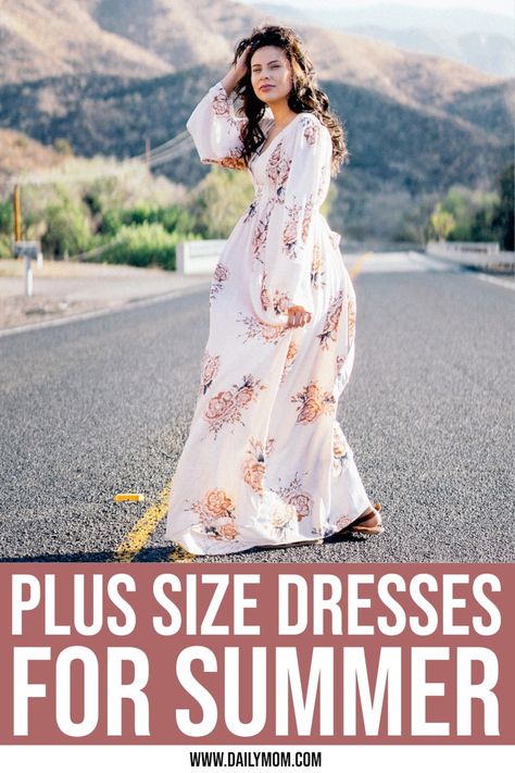 Long Dress Plus Size Casual, Long Summer Dresses Plus Size, Plus Size Maxi Dress With Sleeves, Boho Summer Outfits Plus Size, Summer Party Outfit Plus Size, Plus Size Maxi Dress Outfit, Mom Summer Outfits Curvy, Plus Size Maxi Dress Summer, Plus Size Beach Dress